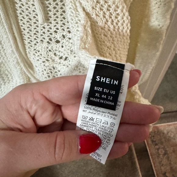 SHEIN Cream Open-Knit Cardigan - Picture 3 of 3